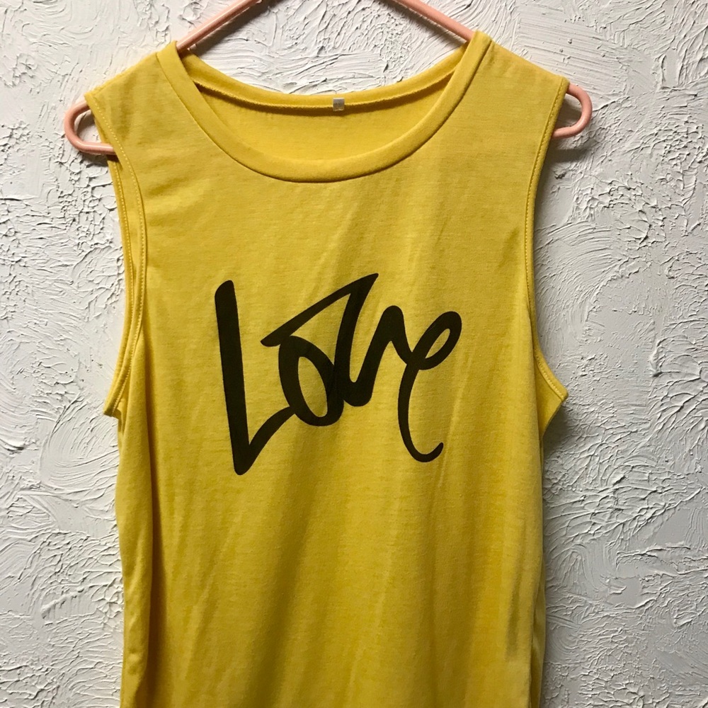 Yellow- Sleeveless Love T-shirt